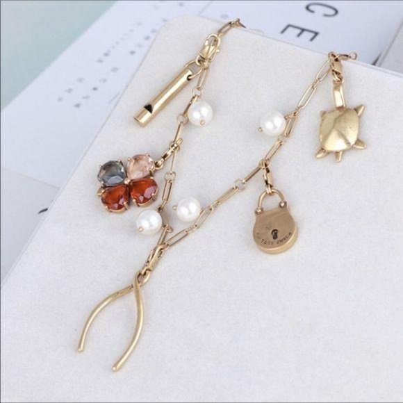 NWOT Tory Burch Clover Bass Christmas Necklace - Picture 3 of 8